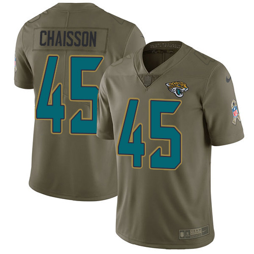 Men Nike Jacksonville Jaguars #45 KLavon Chaisson Olive  Stitched NFL Limited 2017 Salute To Service Jersey